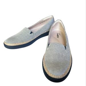 Trotters Accents Black Linen Loafer Espadrille Size 8 Narrow Vacation Casual